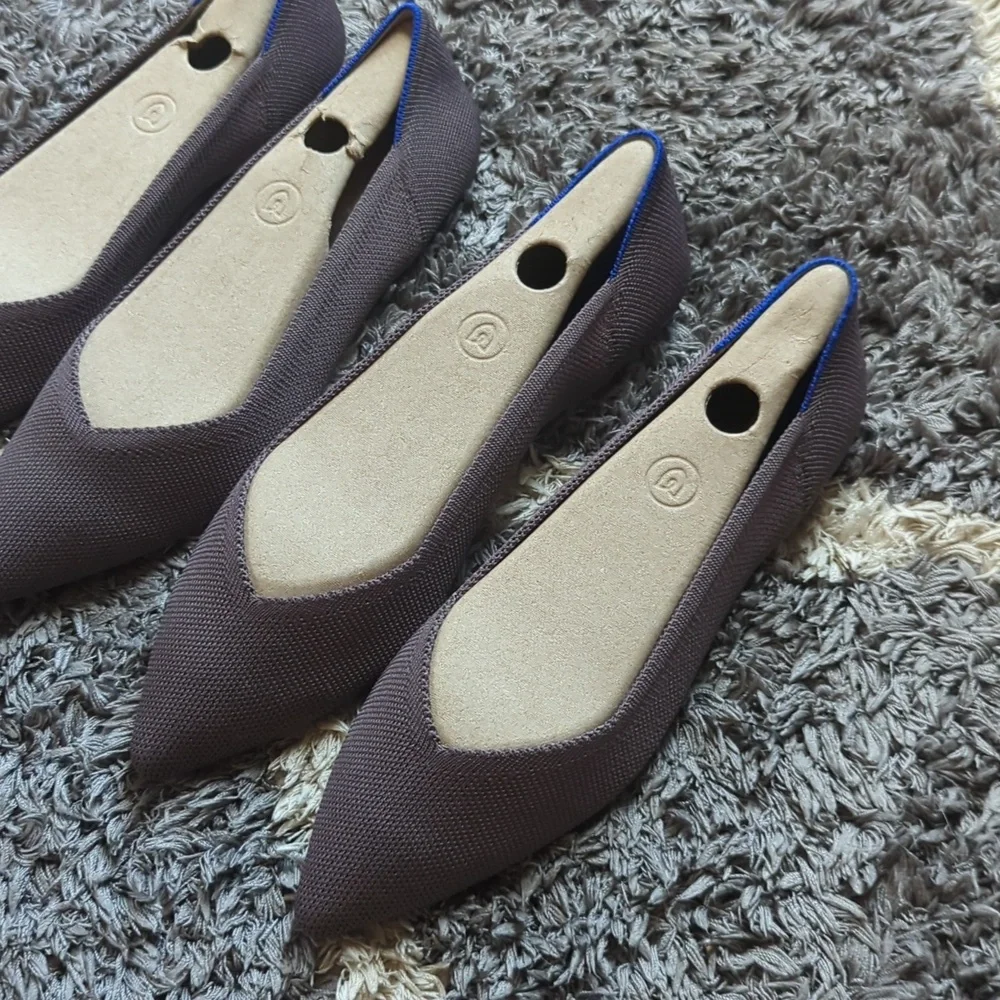 Rothy's Ponts in Mink Purple with Blue Heel Trim Size Women's 10 - Picture 4 of 9